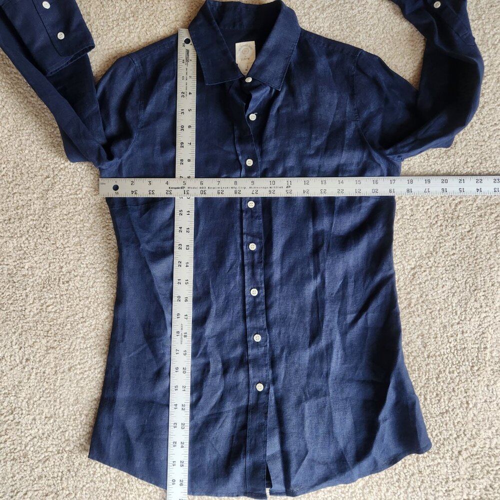 NEW 100% linen button down shirt size 00 - Picture 3 of 4